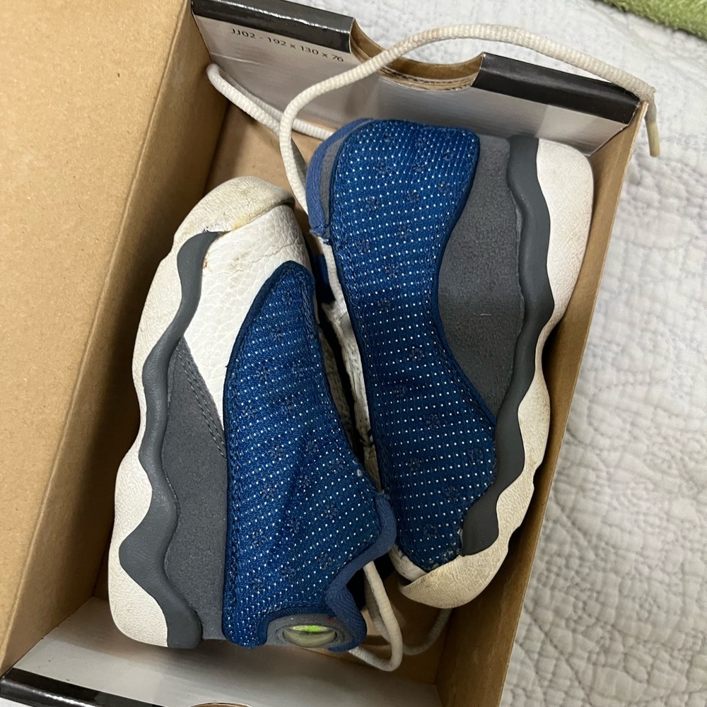 Jordan Kids Navy Blue and White Slip-On Sneakers
